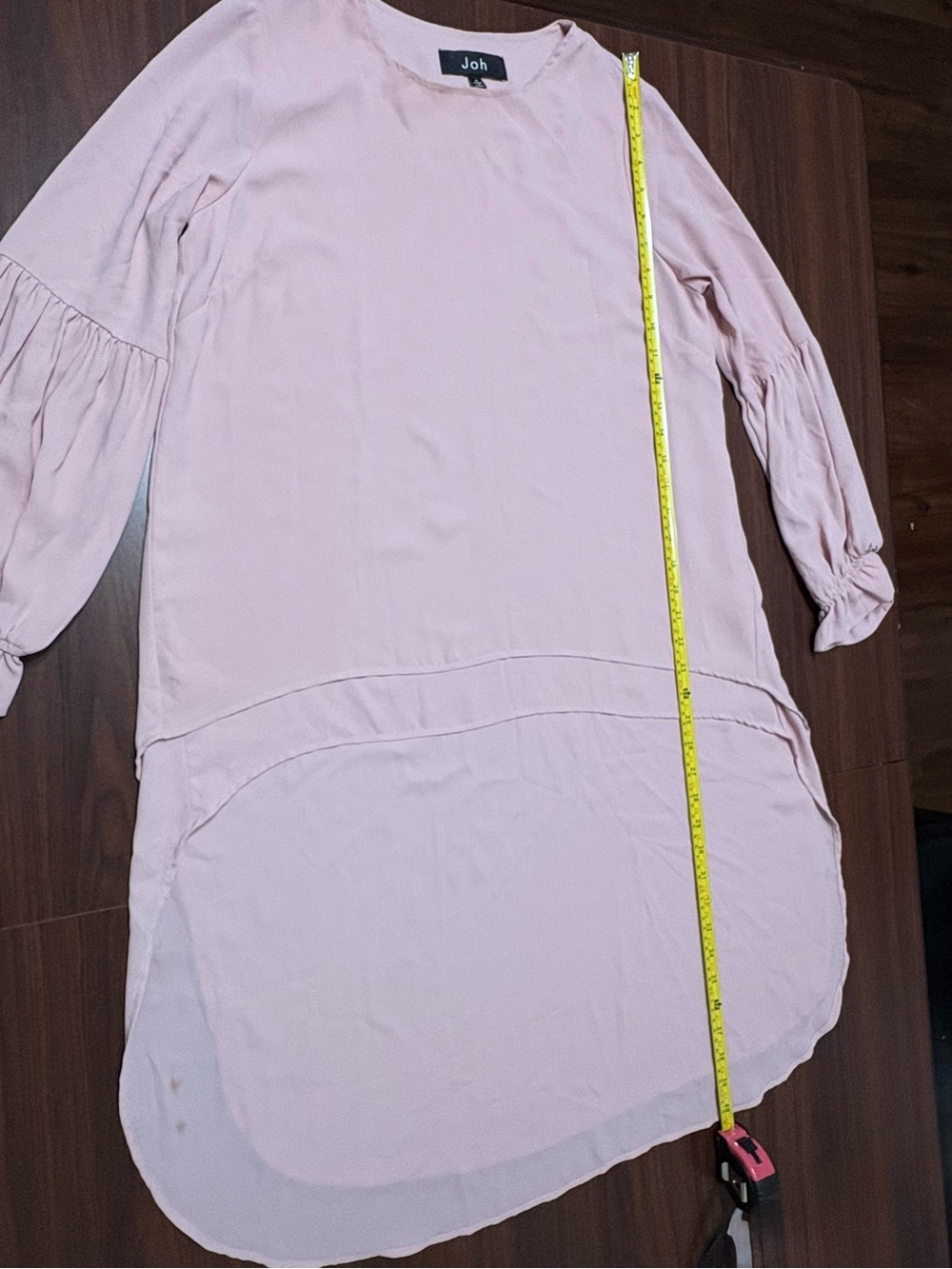 Oh Dusty Rose High-Low Ruffle Sleeve Tunic - Picture 7 of 14